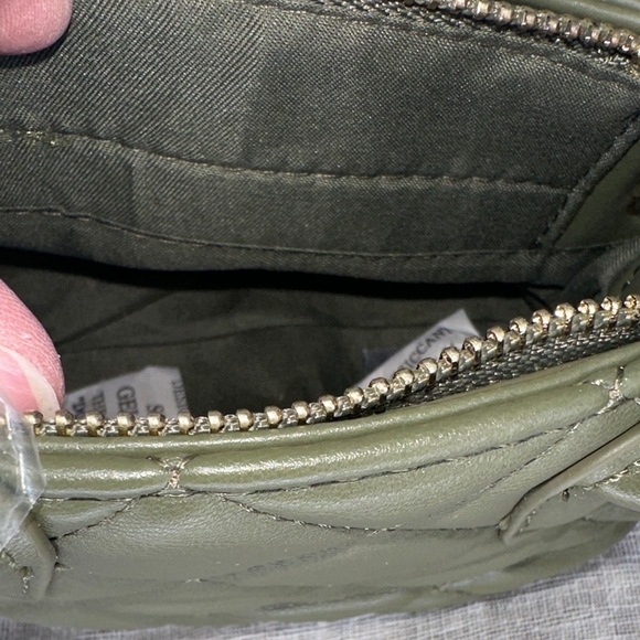 Badgley Mischka Mini Diamond Quilted Tote w/Front Lock Stone Olive Green & Gold - Picture 12 of 16